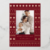 Carte De Vœux En Aluminium Elegant Christmas Cozy Nordic Sweater Pattern (Devant)