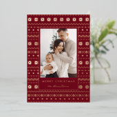 Carte De Vœux En Aluminium Elegant Christmas Cozy Nordic Sweater Pattern (Debout devant)