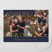 Carte De Vœux En Aluminium Elegant Christmas Sparkle Photo Collage Christmas (Recto)