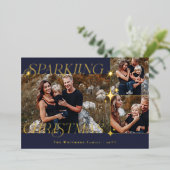 Carte De Vœux En Aluminium Elegant Christmas Sparkle Photo Collage Christmas (Debout devant)