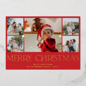 Carte De Vœux En Aluminium Elégant collage photo moderne multi Joyeux Noël (Recto)