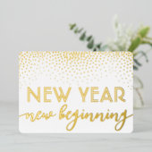 Carte De Vœux En Aluminium Elégant Confetti Nouveau Début Bonne Année (Debout devant)