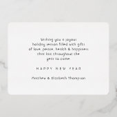 Carte De Vœux En Aluminium Elégant Confetti Nouveau Début Bonne Année (Verso)