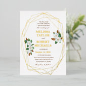 Carte De Vœux En Aluminium Élégant Faire-part de mariage à huile de Magnolia (Debout devant)