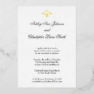 Carte De Vœux En Aluminium Élégant Faire-part de mariage classique à huile d'