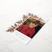 Carte De Vœux En Aluminium Élégant feuillage vert (Rotation)