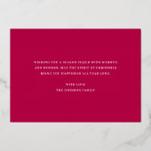 Carte De Vœux En Aluminium Élégant Flocon de neige Photo Noël (Verso)