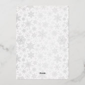 Carte De Vœux En Aluminium Élégant Gnome Bleu Or Joyeux Noël (Verso)