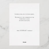 Carte De Vœux En Aluminium Élégant Gold Hope Calligraphie Script sur noir (Verso)