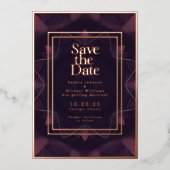 Carte De Vœux En Aluminium Élégant gothique Enregistrer la date Photo Profond (Recto)