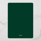 Carte De Vœux En Aluminium Elegant Green Gold Foil Christmas New Year (Verso)