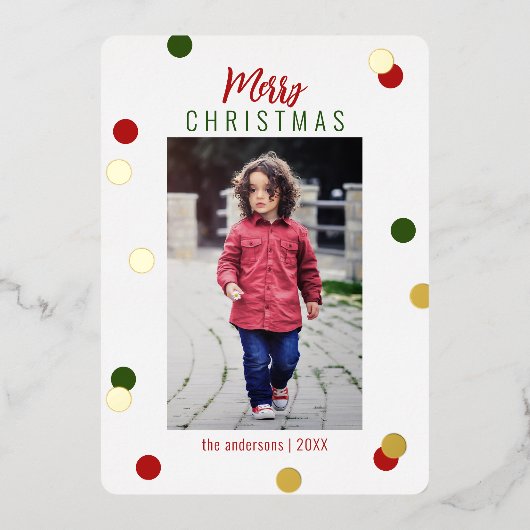 Carte De Vœux En Aluminium Élégant joli joyeux Noël Photo personnalisée (Recto)