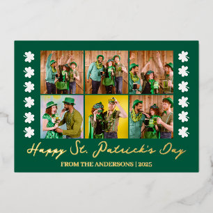 Carte De Vœux En Aluminium Elégant Jour de la Saint Patrick Shamrock photo de