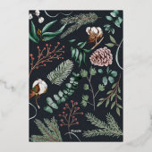 Carte De Vœux En Aluminium Élégant Joyeux Noël moderne Photo Pine Cône (Verso)