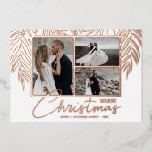 Carte De Vœux En Aluminium Élégant Joyeux Noël Multi Photo (Recto)