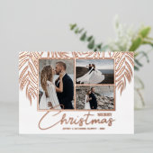 Carte De Vœux En Aluminium Élégant Joyeux Noël Multi Photo (Debout devant)