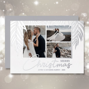 Carte De Vœux En Aluminium Élégant Joyeux Noël Multi Photo