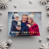 Carte De Vœux En Aluminium Elégant Joyeux Noël Photo Gold