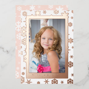 Carte De Vœux En Aluminium Élégant Joyeux Noël Photo personnalisée