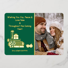 Carte De Vœux En Aluminium Elégant Joyeux Noël Pile de cadeaux Photo