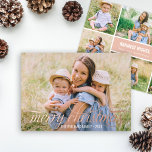 Carte De Vœux En Aluminium Elégant Joyeux Noël Rose Gold Photo Collage<br><div class="desc">Simplement élégante carte de voeux multi-photo vacances avec "Joyeux Noël" dans un script de calligraphie avec détail défilement en papier or rose réel et modèle de collage photo moderne avec six (6) photos supplémentaires au dos. Personnalisez le libellé personnalisé avec votre nom de famille, l'année, un message d'accueil personnalisé et...</div>