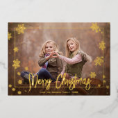 Carte De Vœux En Aluminium Élégant Joyeux script de Noël Photo (Recto)