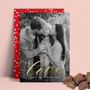 Carte De Vœux En Aluminium Elegant Love Script Saint Valentin Photo
