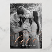 Carte De Vœux En Aluminium Elegant Love Script Saint Valentin Photo (Recto)