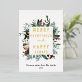 Carte De Vœux En Aluminium Élégant Magnolia Floral Verdure Script moderne (Debout devant)