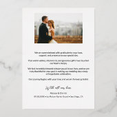 Carte De Vœux En Aluminium Élégant Mariage Photos Écriture moderne (Verso)