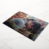 Carte De Vœux En Aluminium Élégant minimal Joyeux Noël Photo personnalisée (Rotation)