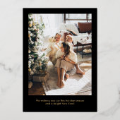 Carte De Vœux En Aluminium Élégant Moderne 2 Photo Joyeux Script de Noël (Verso)