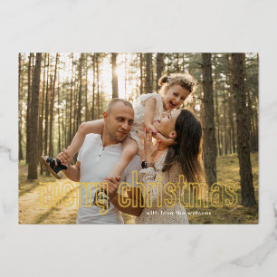 Carte De Vœux En Aluminium Elégant moderne Gold Joyeux Noël Photo