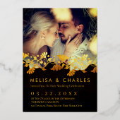 Carte De Vœux En Aluminium Élégant monogramme fleuri or (Recto)