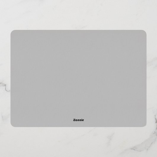 Carte De Vœux En Aluminium Élégant Noël Foliage Photo Argent (Verso)