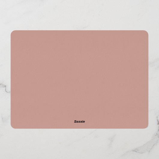 Carte De Vœux En Aluminium Élégant Noël Foliage Photo Rose Gold (Verso)
