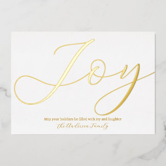 Carte De Vœux En Aluminium Elégant Noël Joy White Gold