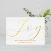 Carte De Vœux En Aluminium Elégant Noël Joy White Gold (Debout devant)