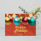 Carte De Vœux En Aluminium Élégant Noël Ornements et Lumières Business (Debout devant)