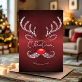Carte De Vœux En Aluminium Élégant non photo tendance Gold Script Reindeer Xm