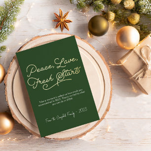 Carte De Vœux En Aluminium Élégant Peace Love Fresh Start Photo