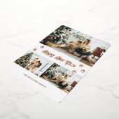 Carte De Vœux En Aluminium Elégant Rose Gold Paw photo Bonne année (Rotation)