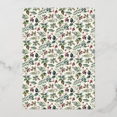 Carte De Vœux En Aluminium Élégant Rustique Botanique Joli Noël (Verso)