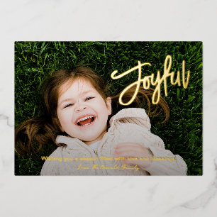 Carte De Vœux En Aluminium Élégant script de brosse Joyeux Photo moderne Noël