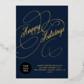 Carte De Vœux En Aluminium Élégant script entreprise logo personnalisé entrep (Recto)