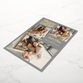 Carte De Vœux En Aluminium Élégant script Joyeux Collage photo de la famille  (Rotation)