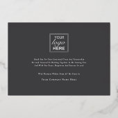 Carte De Vœux En Aluminium Elegant script modern festive pine tree Business (Verso)