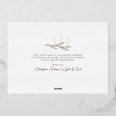 Carte De Vœux En Aluminium Élégant Script Paix sur Terre Photo Noël (Verso)