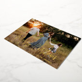 Carte De Vœux En Aluminium Élégant script photo moderne Noël (Rotation)