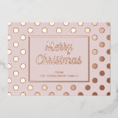 Carte De Vœux En Aluminium Élégant script rose Joyeux or de Noël (Recto)